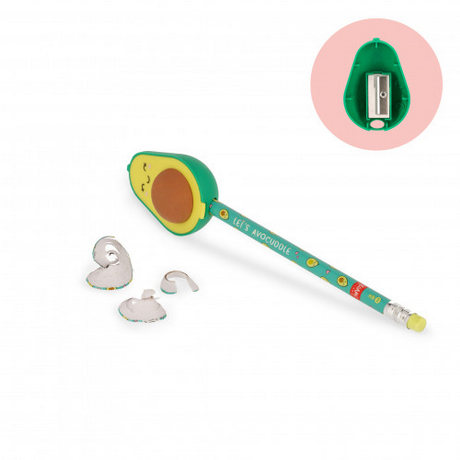 Legami Pencil Sharpener with Eraser - Let'S Avocuddle_Kit - Avocado