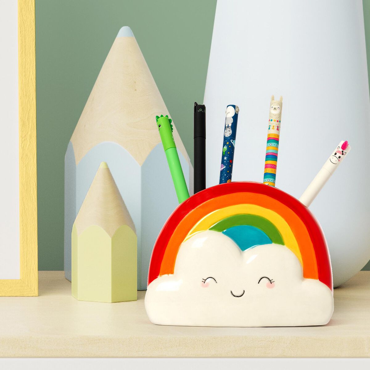 Ceramic Pen Holder - Desk Friends - Rainbow
