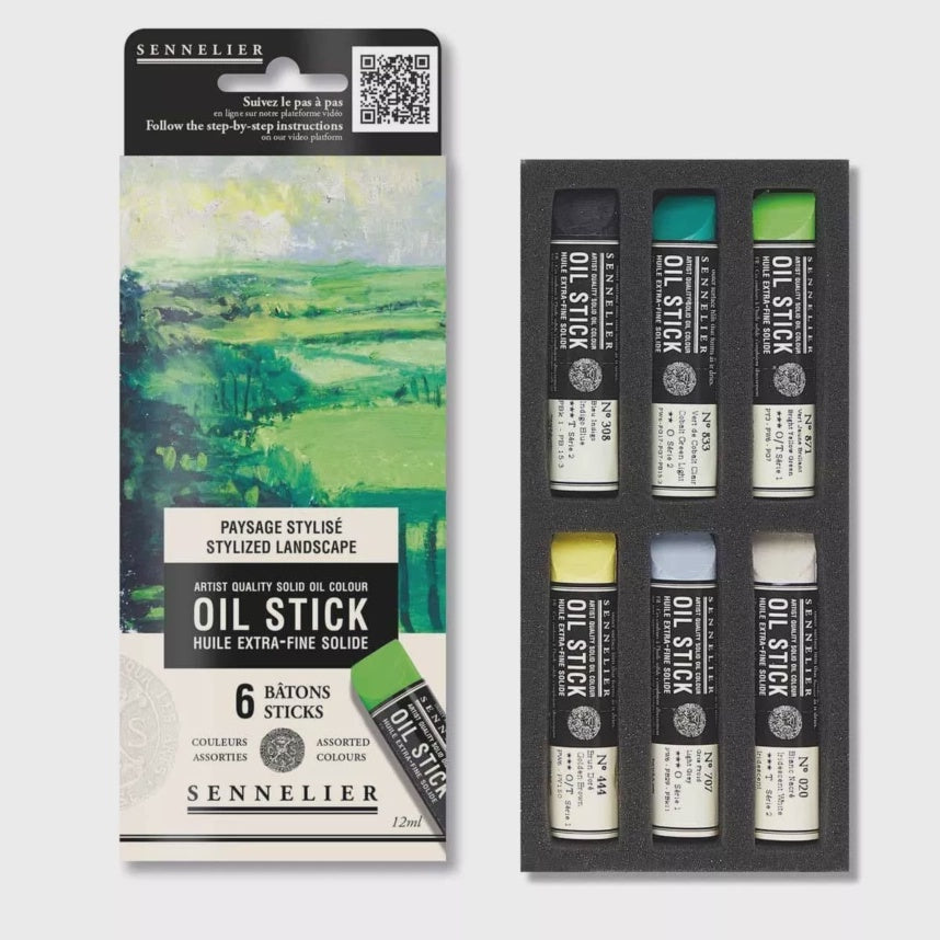 Set of 6 mini Landscape Sennelier oil paint sticks