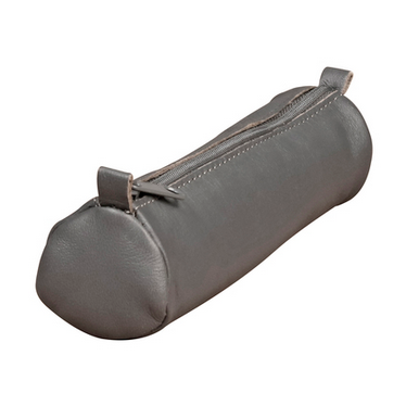 Age Bag, Round Pencil Case in Leather, 21xØ6cm