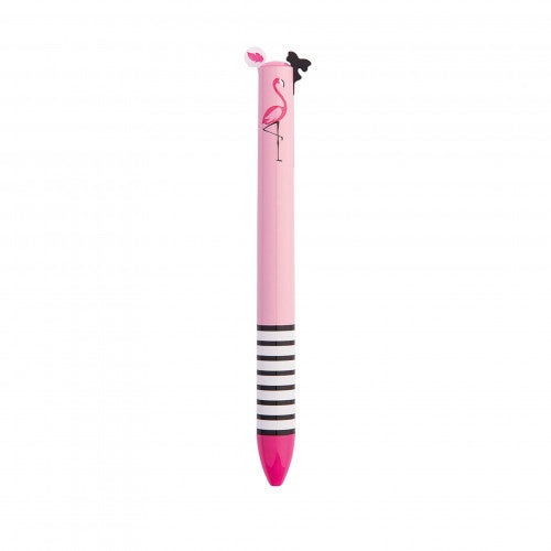 Two-Colour Ballpoint Pen - Click&Clack Kit - Flamingo