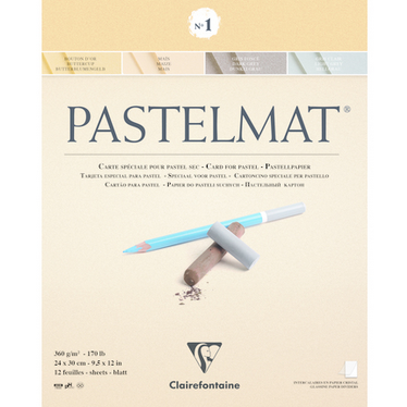 Clairefontaine Assorted Pastelmat Pad No1, 24x30cm, 360g, 12 Sheets
