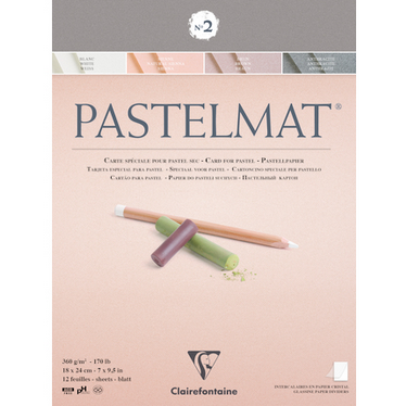 Clairefontaine Assorted Pastelmat Pad No2, 18x24cm, 360g, 12 Sheets