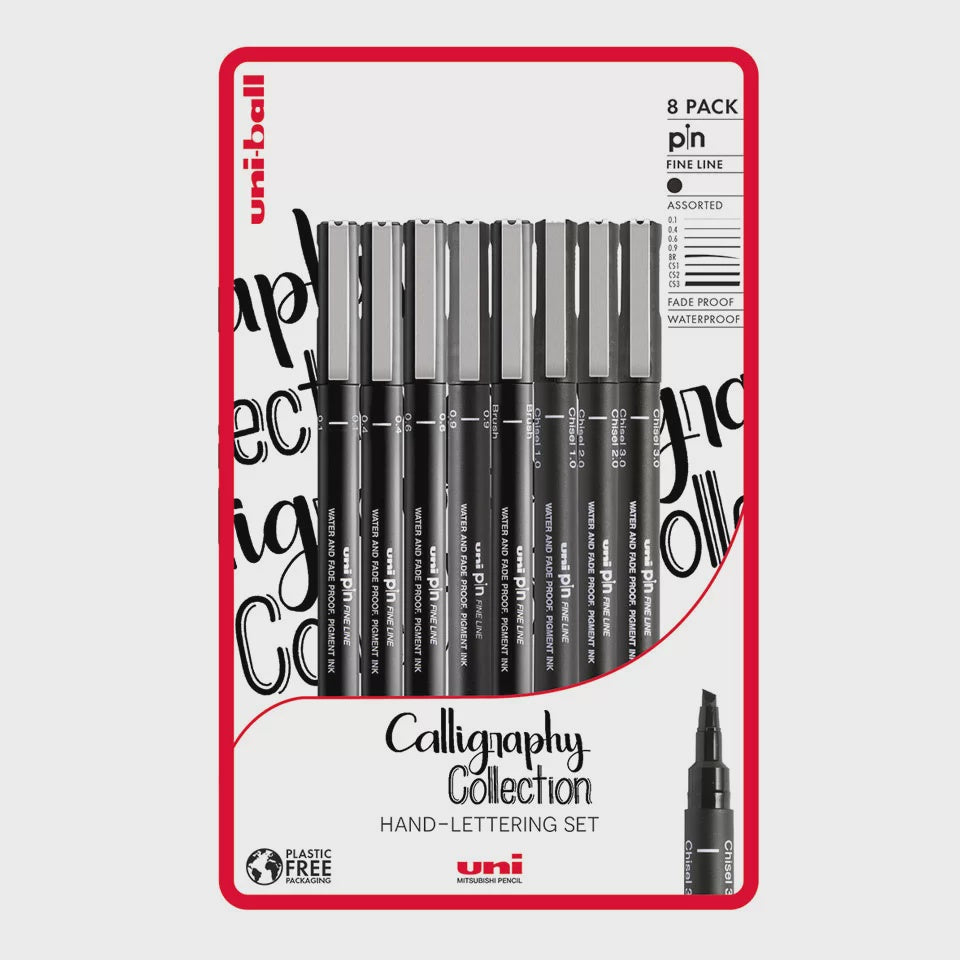 Uni ball Calligraphy Collection 8 Pen Hand lettering set