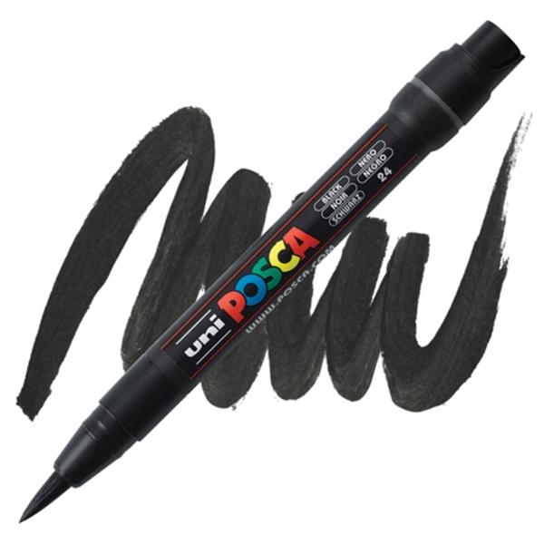 Uni Posca PCF-350 Paint Marker Pen Brush Tipped - Pack of 10 (Full Colour  Range)