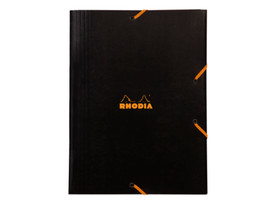 Rhodia Black 3-flap elastd folder 24x32cm - Black