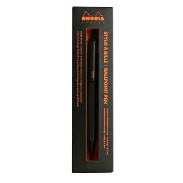 Rhodia ScRipt refillable ballpoint pen, Black - Black