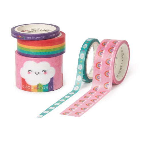 Set of 5 Paper Sticky Tapes - Rainbow