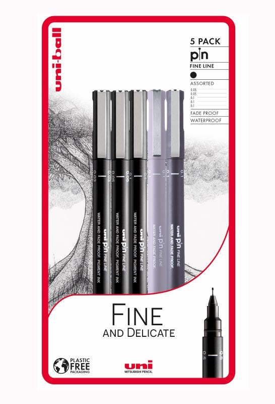 Uniball Fine and Delicate 5 Pack fineliner Set