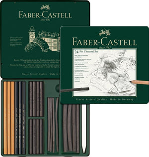 PITT Monochrome Charcoal Set Metal Tin by Faber Castell