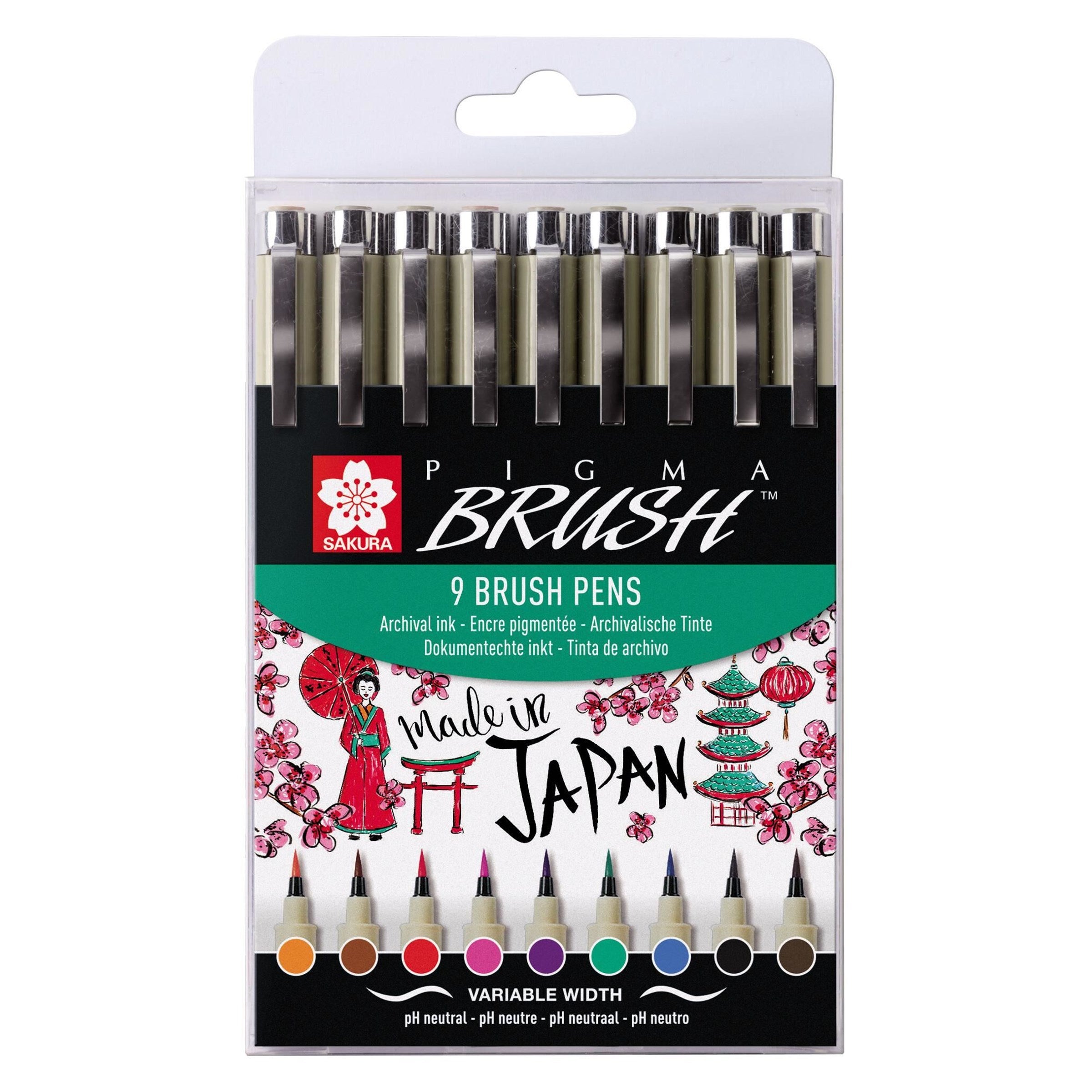 Pigma Brush set | 9 colours