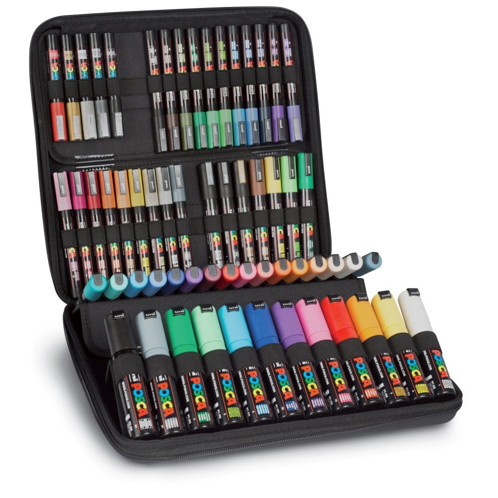 Uni Posca Paint Marker Art Pen Posca Case Set of 24 Assorted Colours