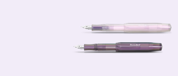 Kaweco Lunar Sport fountain pens in Light Purple and Shadow Purple