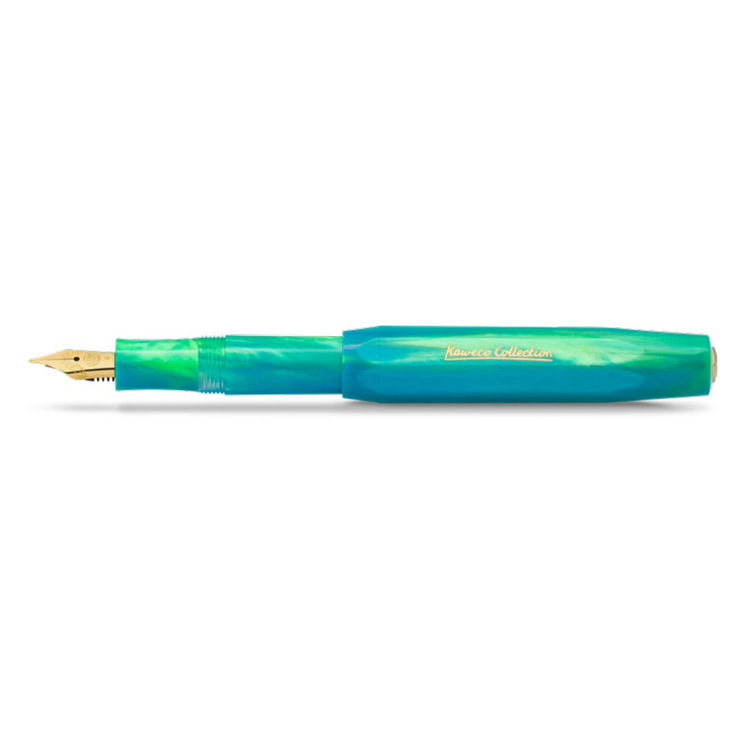 Kaweco Collection Marble Ocean fountain pen, full view on white square