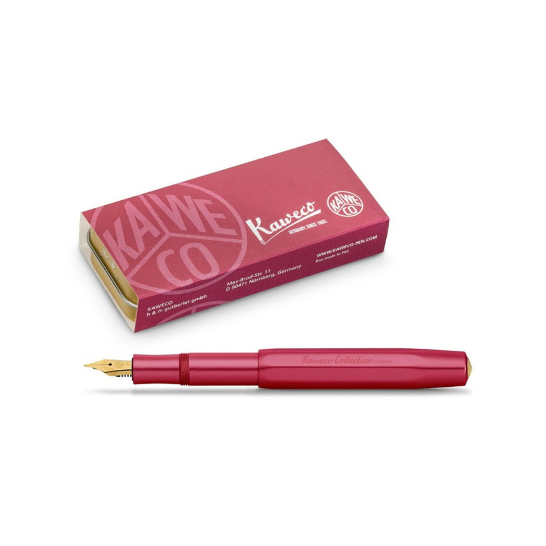 Kaweco Collection Ruby fountain pen with presentation box, on white