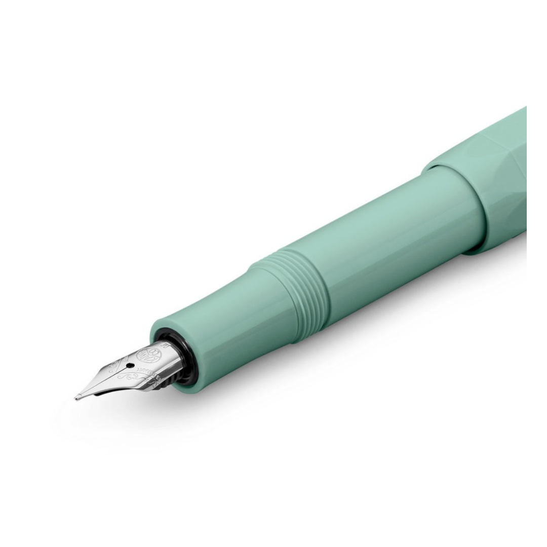 Kaweco Collection Smooth Sage fountain pen, nib detail, on white