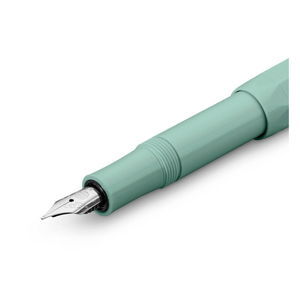 Kaweco Collection Smooth Sage fountain pen, nib detail, on white