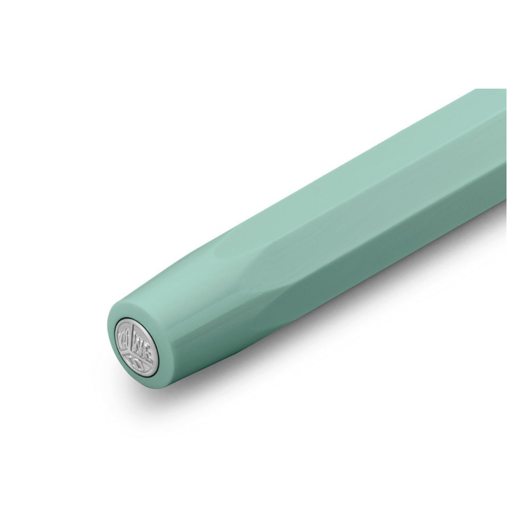 Kaweco Collection Smooth Sage fountain pen, barrel end detail, on white