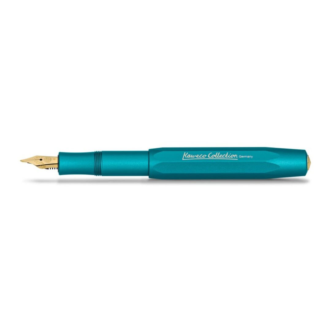 Kaweco Collection Iguana Blue fountain pen, full view, on white