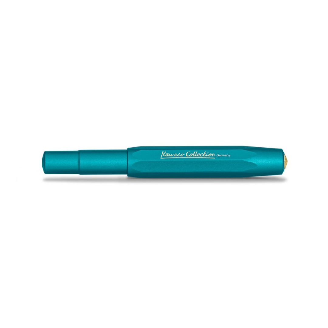 Kaweco Collection Iguana Blue fountain pen, capped, on white