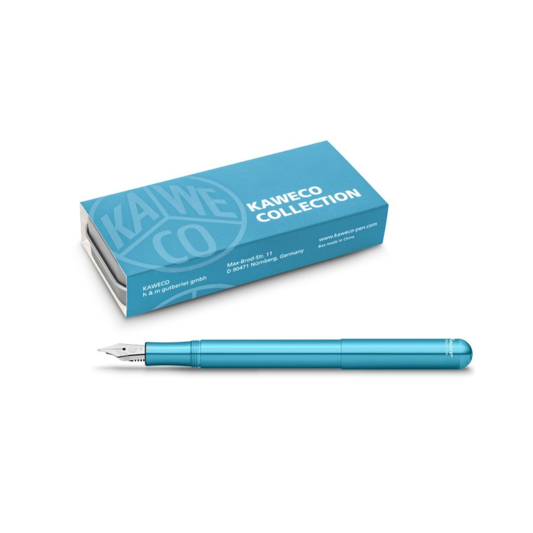 Kaweco Collection Liliput Blue fountain pen with box, on white