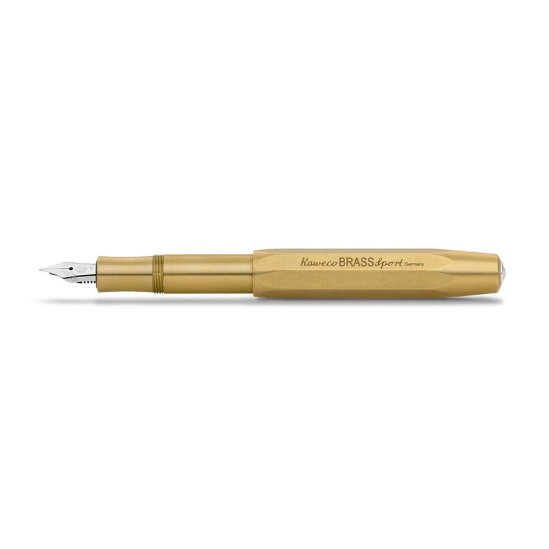 Kaweco Brass Sport fountain pen, on white