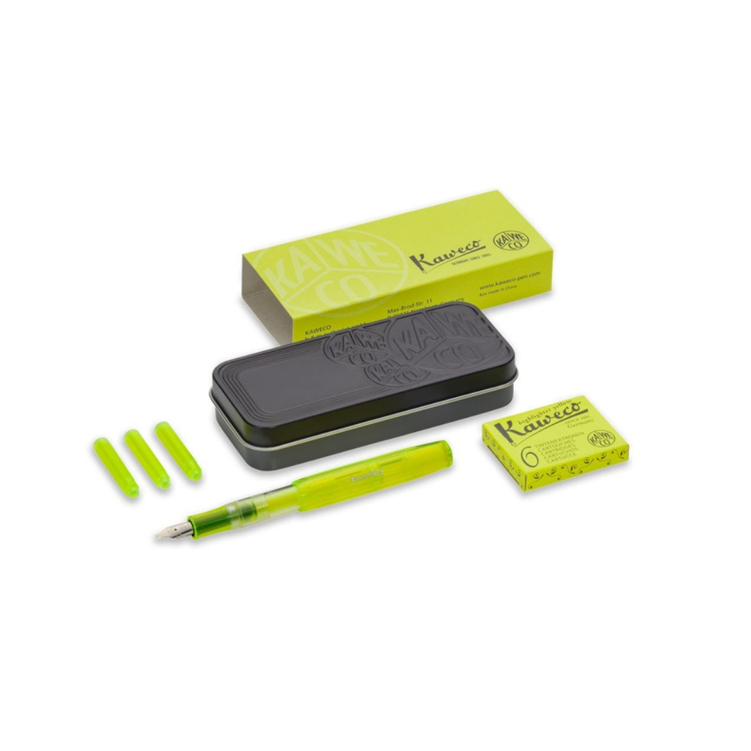 Kaweco ICE Sport Glow Yellow fountain pen gift set