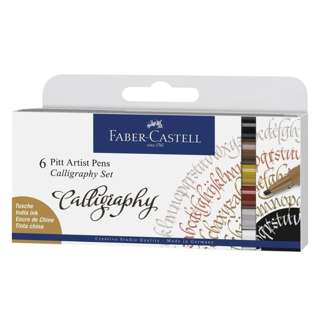 Faber-Castell Pitt Artist Calligraphy Pen Wallet of 6