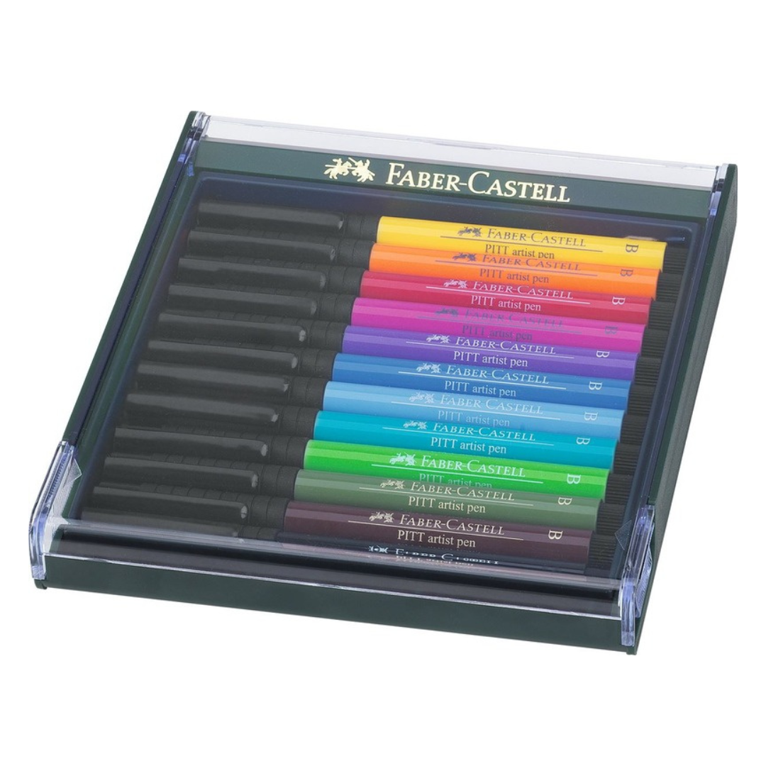 Faber-Castell Pitt Artist Brush Pen Set of 12 Intensive Colours