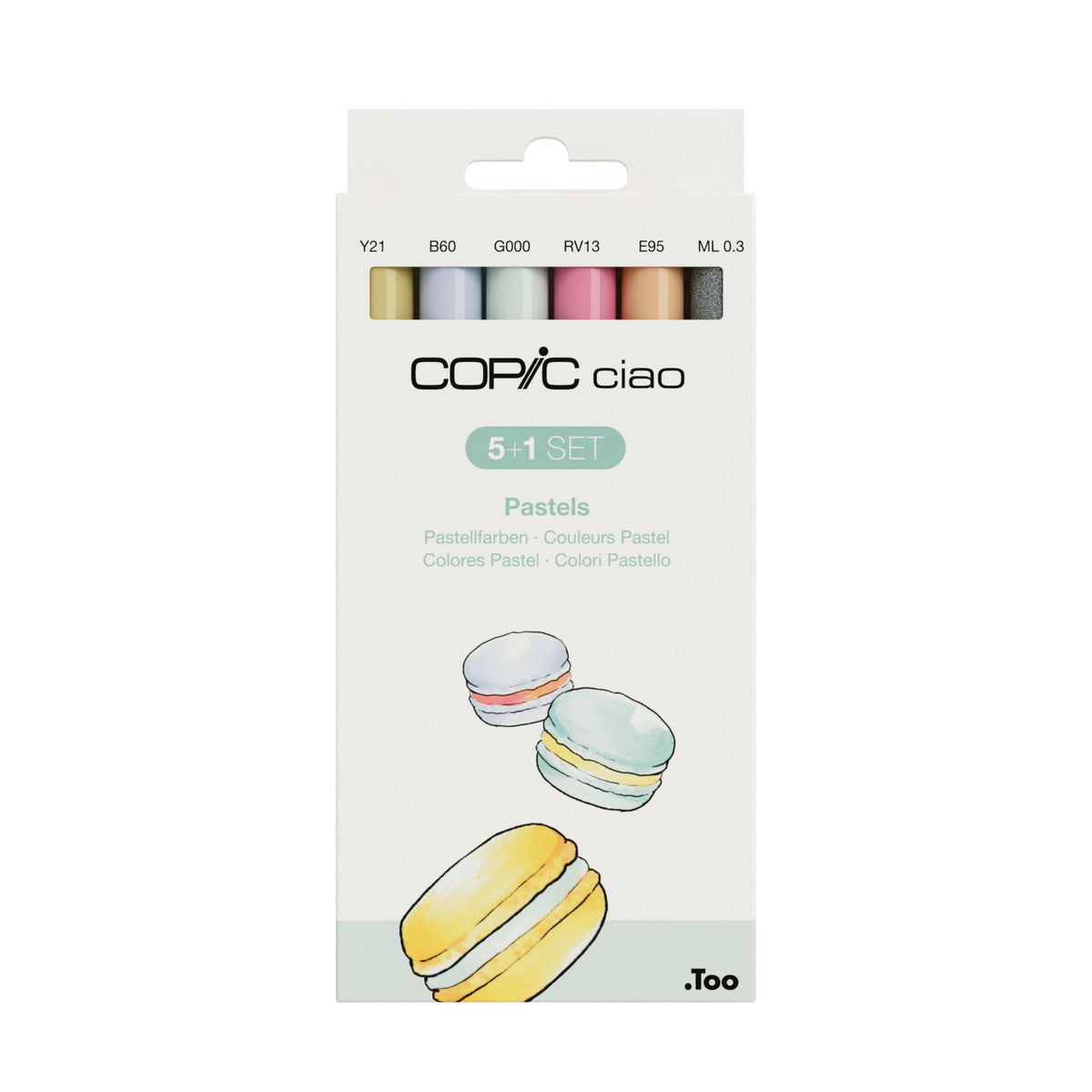 Copic Ciao Marker Set - Copic 5 + 1 Marker - Pastel Tones with Multiliner (Soft Colours for Illustration & Blending)