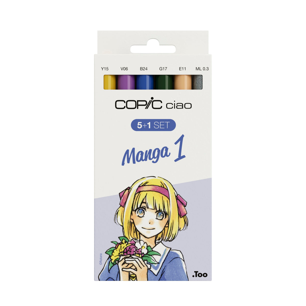 Copic Ciao Marker Set - Copic 5 + 1 Marker - Manga 1 with Multiliner (Bold Tones for Illustration & Anime Art)