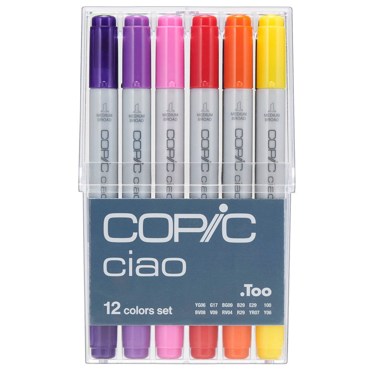 Copic Ciao Marker Set - Copic 12 Marker - Dual-Tip Alcohol Markers for Beginners & Hobby Artists