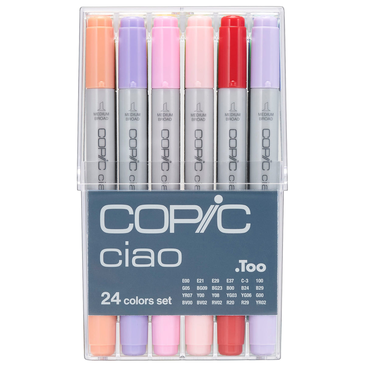 Copic Ciao Marker Set - Copic 24 Marker - Dual-Tip Alcohol Markers for Beginners, Manga & Illustration