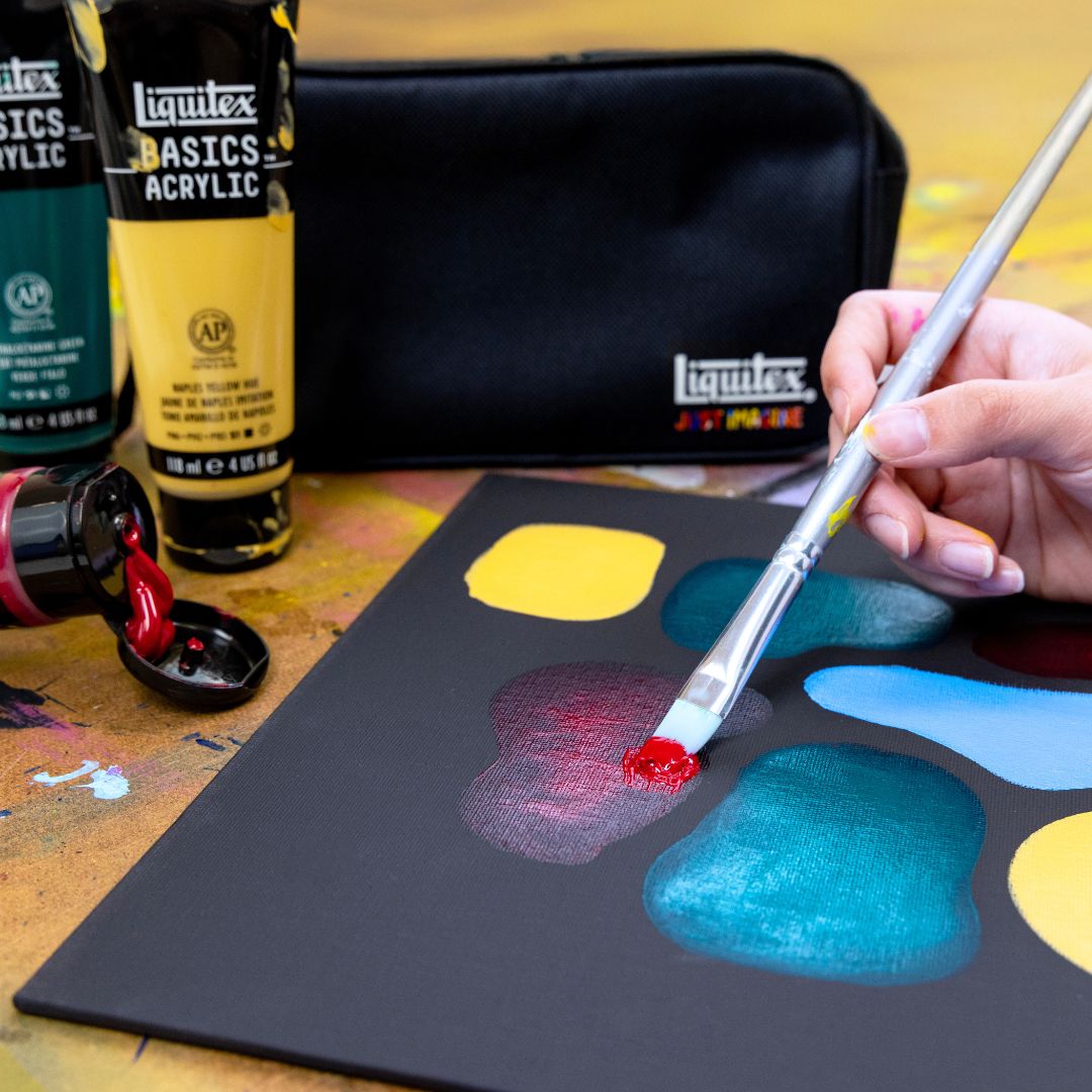Liquitex Basics Gem Theory Acrylic Set – painting in progress
