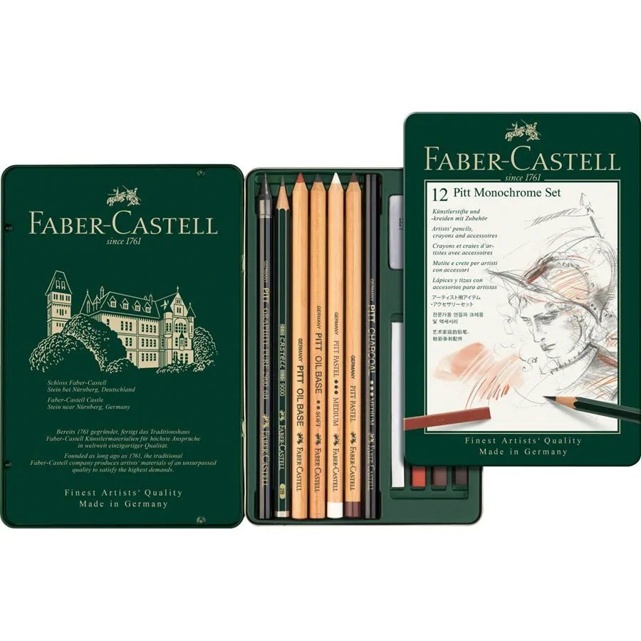 Faber Castell Pitt Monochrome tin set of 12