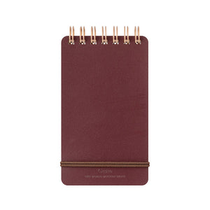 Midori WM Ring Memo Grain – Recycled Leather Cover, Red