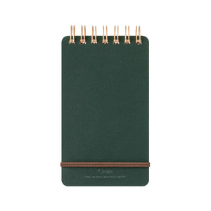 Midori WM Ring Memo Grain – Recycled Leather Cover, Green