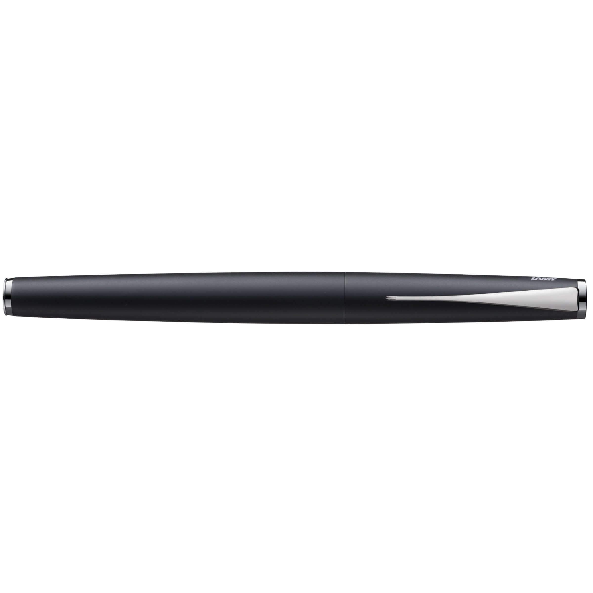 LAMY studio Rollerball Pen - Black in a sleek black lacquer finish, showcasing its elegant design.