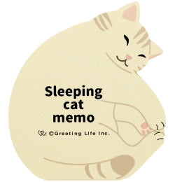 Greeting Life Animal Memo Pad Sleeping Cat