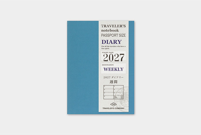TRAVELER'S notebook 2027 Weekly diary refill, passport size