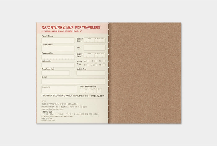 2027 Weekly passport refill detail