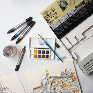 Winsor & Newton Mixed Media Urban Sketching Set 16 piece – urban sketch example