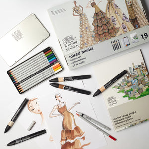 Winsor & Newton Mixed Media Fashion Set 19 piece – fashion illustration example