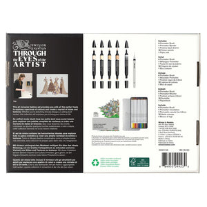 Winsor & Newton Mixed Media Fashion Set 19 piece – back of pack