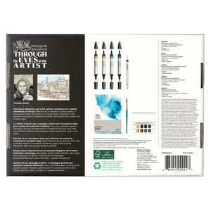 Winsor & Newton Mixed Media Urban Sketching Set 16 piece – back of pack