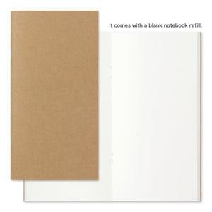TRAVELER'S notebook Camel Regular Size with cotton carrying bag and spare rubber band included in the set
