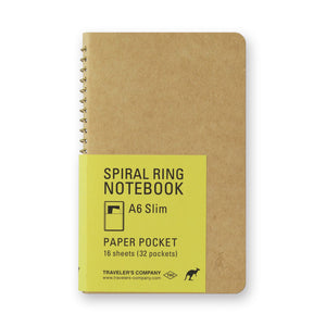 TRC Spiral Ring Notebook A6 Slim Paper Pocket with kangaroo motif