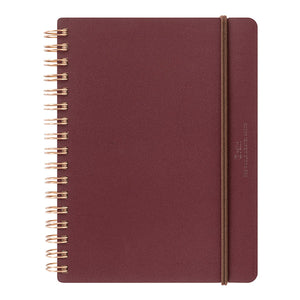Midori WM Ring Notebook Grain B6 – Recycled Leather Cover, Red