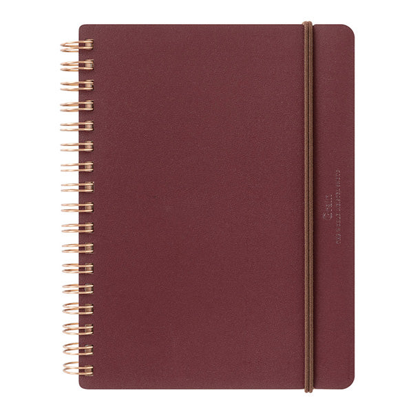 Midori WM Ring Notebook Grain B6 – Recycled Leather Cover, Red