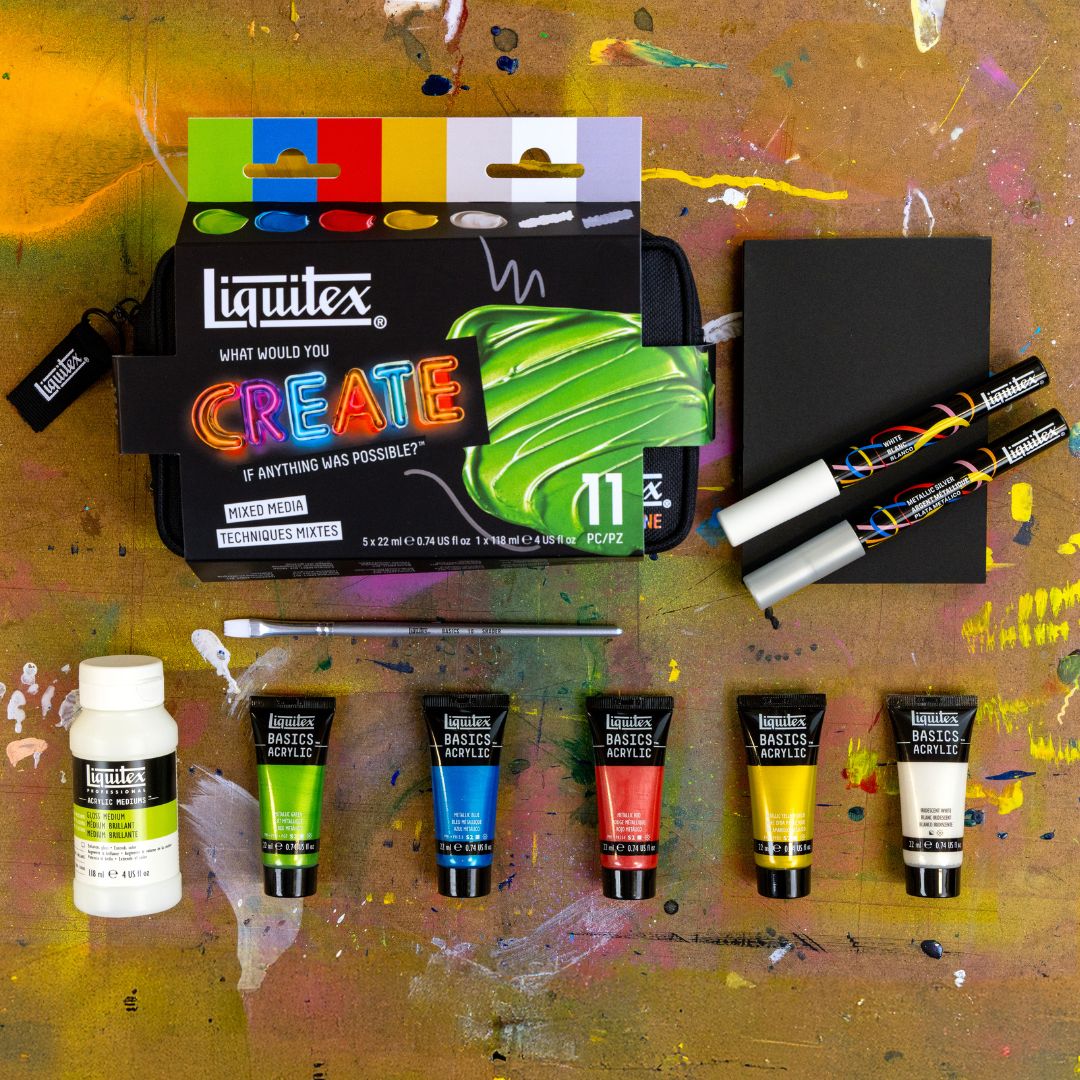 Liquitex Mixed Media Set – in use on black paper